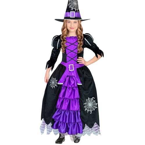 W WIDMANN MILANO Party Fashion - Costume enfant sorcière, robe, chapeau, costume de conte de fées, déguisement Halloween