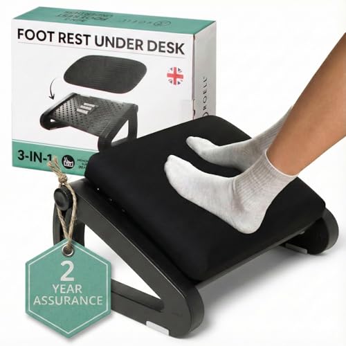 Memory Foam Foot Rest Under Desk Adjustable 3-in-1 Footrest with Detachable Memory Foam Cushion & Washable Cover Ergonomic Under Desk Foot Rest