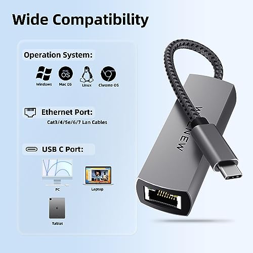 Adaptador Ethernet USB-C de 2.5 GB Thunderbolt 3 de alta durabilidad 5