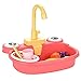 Ganghuo - Set di giocattoli per lavabo, per bambini, modello Rana, con acqua corrente, sistema automatico a ciclo d'acqua, lavaggio verdure, giocattoli per bambini compleanno