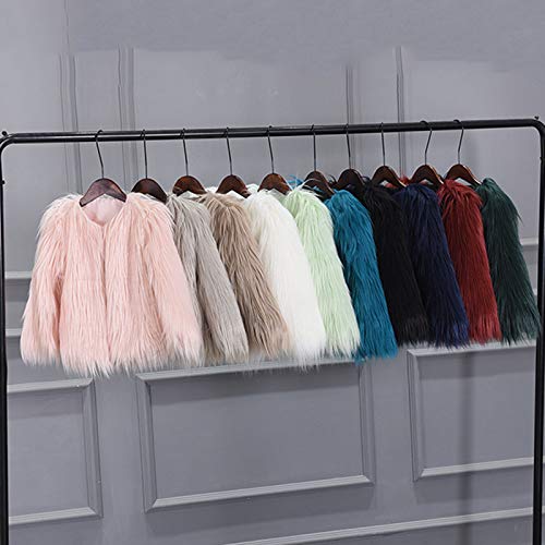Girls Faux-Fur Jacket Fleece Fuzzy Warm Coat Kids Thick Winter Outwear Teens Trendy Furry Puffer Overcoat Plush3