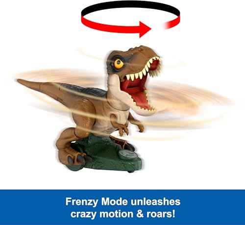Mattel HTP60 Jurassic World Chaos Theory Roarin’ Frenzy T Rex Rc Toy, Motorized Remote Control Tyrannosaurus Rex Dinosaur thumb #3