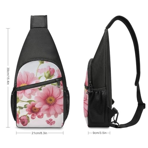 Bolso Sling Flowers Pink para Hombre y Mujer miniatura 2