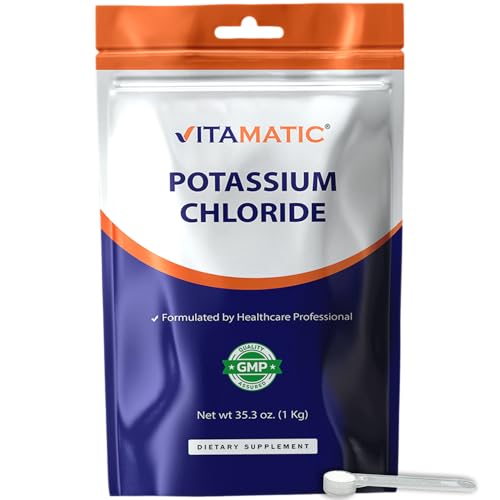 Vitamatic Potassium Chloride Powder 1 Kg (2.2 lb) Pure No Fillers Non-GMO Gluten Free