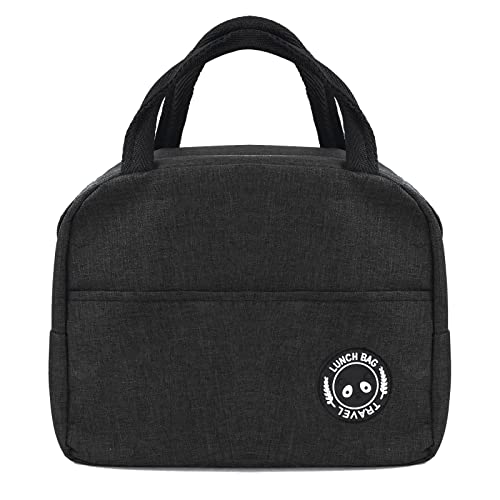 PAIDE P Bolsa Térmica Porta Alimentos, Nevera trabajo, Bolsa Aislamiento Térmico, Bolsa Almuerzo con Paredes Aislantes, porta alimientos para trabajo, picnic, infantiles y adultos. (C2, Negro)