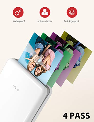 Victure 3x3” Portable Photo Printer, Bluetooth Connection, Rechargeable, Including 10 Pieces of Photo Paper, Android/iOS/Tablet Devices Compatible, no Ink, Wireless,4 Pass Technology - Thumbnail 3