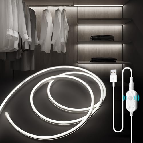 Zenitech Striscia LED Extrapiana 5W 50cm Con Sensore Di Movimento E Luminosità Per Armadi E Cucine, Installazione Facile, Argento - 4