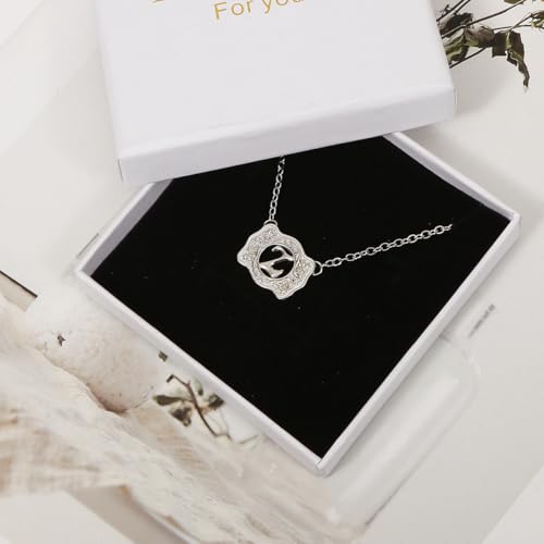 Belt Buckle Necklace Western Style Initial Letter Pendant Necklace, Decorative Belt Buckle Frame Design