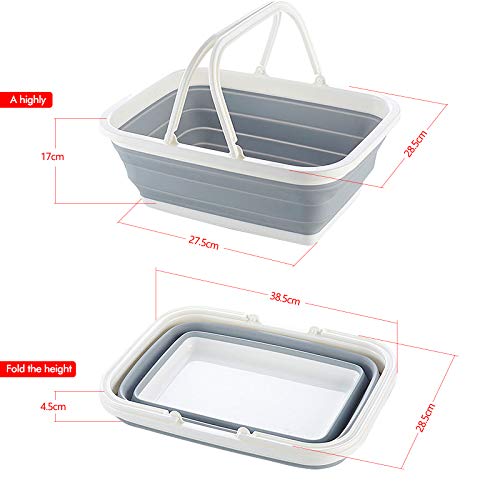 Faltbare Einkaufskorb mit Griff Tragbarer Picknickkorb Multifunktionale Zusammenklappbare Spülen zum Waschen Von… - Image 7