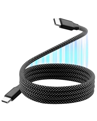 1M Magnetic Type C to USB C Cable, Nylon Braided Type C Fast Charging Cables, 60W(3A), Coiled Anti-Tangle, Compatible with iPhone 16 15 Pro Max, MacBook, Samsung, iPad