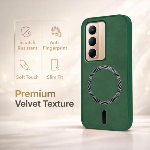 Image of Jkobi Leather Finish Back Cover Case for Realme P3x (MagSafe Compatible Wireless Charging | Soft Touch | Camera Bump Protection)