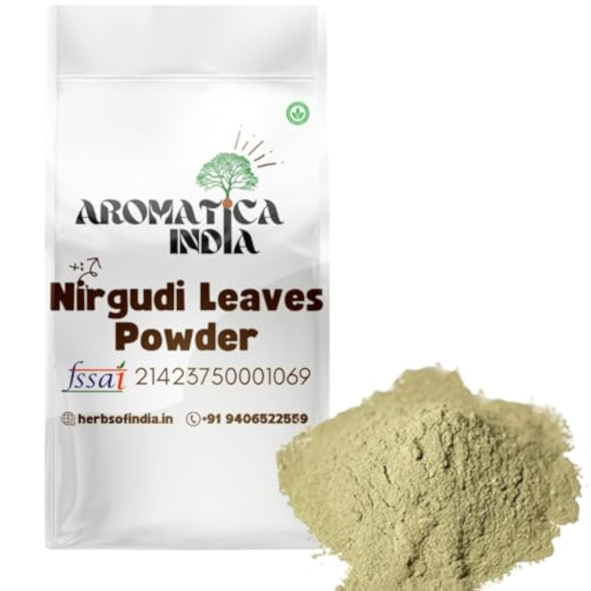 Aromatica Nirgudi Leaf Powder, 100% Pure & Natural
