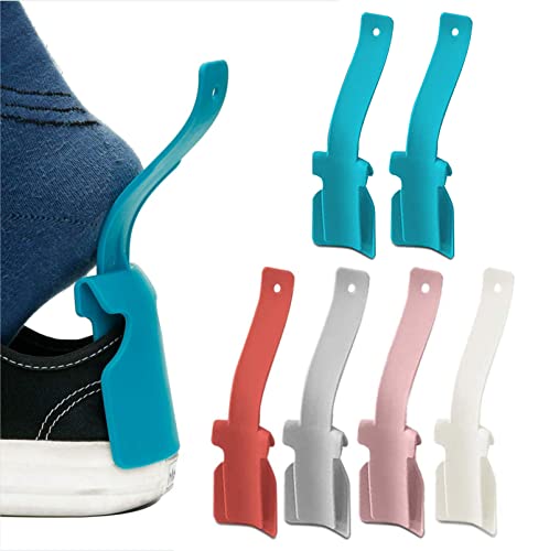 6 Pcs Lazy Shoe Helper Portable Sock Slider - Handled Shoe Horn - Shoe Lifting Helper Easy on Easy Off, Plastic Shoehorn for Men, Women