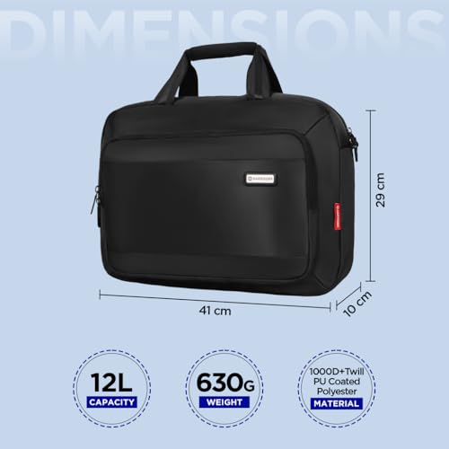 Image of HARISSONS Luminix Laptop Messenger Bag | 12L | Fits 15.6 inch Laptop | 1000D + Twill PU Coated Polyester | Business, Travel & Everyday Use | Durable, Organized & Professional