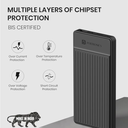 Portronics Luxcell B12 10,000mAh Power Bank Black - Image 8