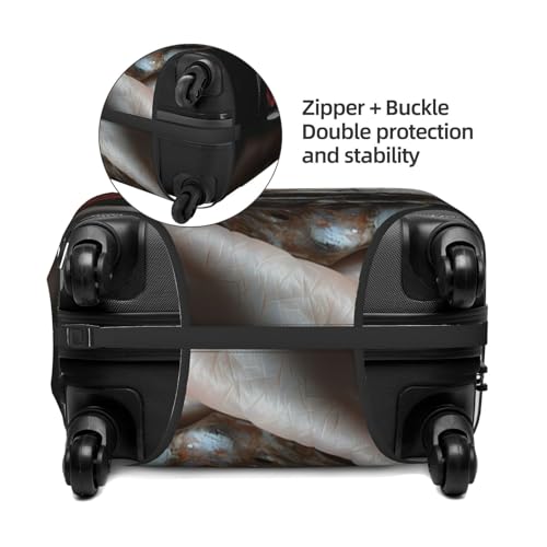 Realistic Rose Skull For Travel Luggage Cover Suitcase Protector Fits 18-32 Inch Travel Luggage Protector Elastic Luggage Anti-Scratch Suitcase Cover2
