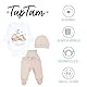 TupTam Baby Mädchen Jungen Bekleidungsset Langarmbody Hose Mütze mit Aufdruck Spruch 3 teilig, Farbe: Bärchen auf der Wolke Weiß Beige, Größe: 68