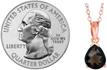 LE VIAN 1 Carat Brown Smoky Quartz Teardrop Pendant Necklace for Women I 14k Rose Gold Plated 925 Sterling Silver Pendant for Her I 18 Inch Chain Necklace with Spring Ring Clasp I Pear Cut Gemstone - Image 6