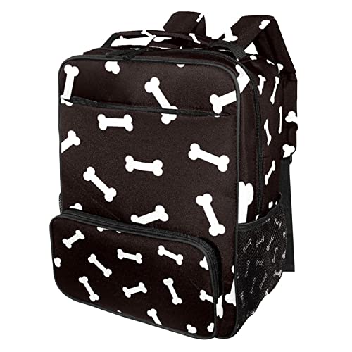 Sac à dos avec bretelles réglables noir blanc multicolore cartable voyage