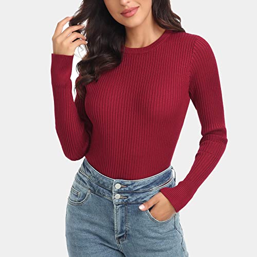 Image of Rocorose Sweaters for Women Long Sleeve Crewneck Lightweight Fall Outfits