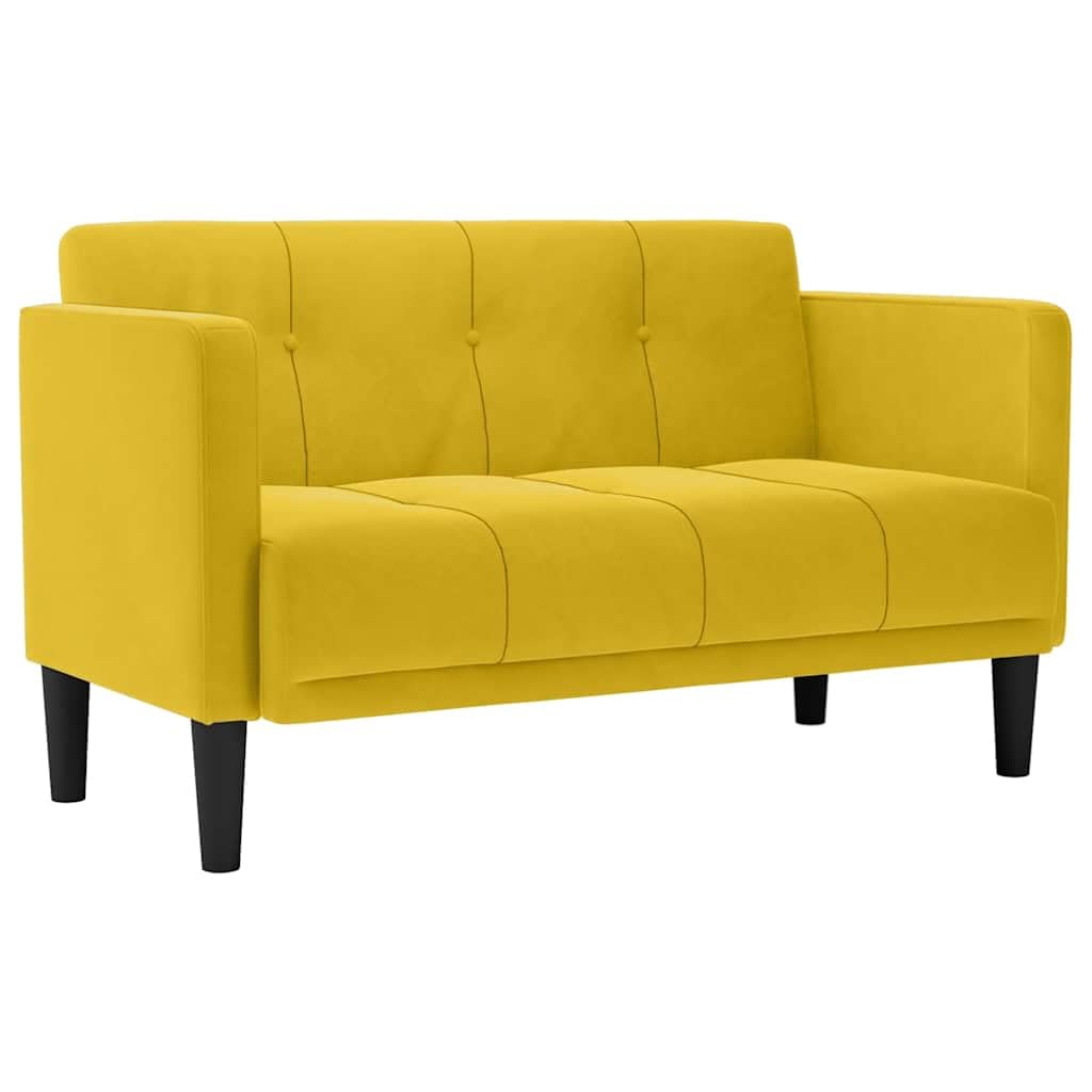 vidaXL Sofá de Dos plazas Amarillo de Terciopelo de 111 cm