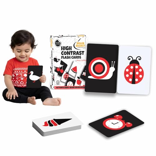 Image of High Contrast Flash Cards for Toddlers (12-24 Months), 36 Black, White & Red Visual Stimulation Cards for Early Learning & Language Development