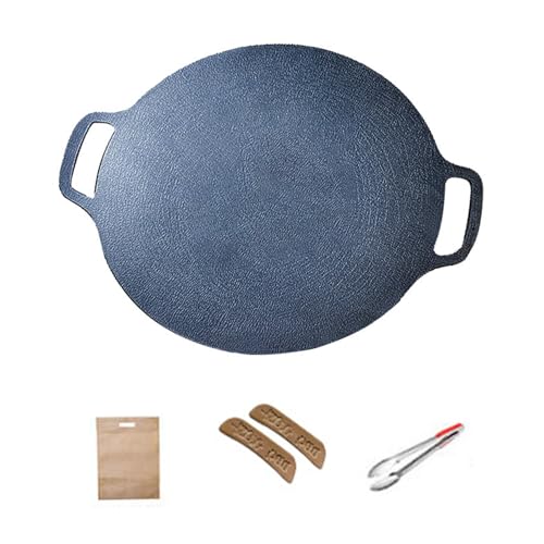 Nukinp Sartén para Parrilla de Barbacoa Coreana, Bandeja para Hornear Redonda Antiadherente, Placa para Parrilla de Barbacoa para el hogar, Estufa al Aire Libre, 30cm