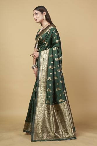 Image of Shasmi Women's Banarasi Saree Pure Kanjivaram Silk Saree Soft new ladies 2025 Design Wear Pattu Sarees Party Sari collections With Blouse Piece for Wedding sadi (PARI-188)