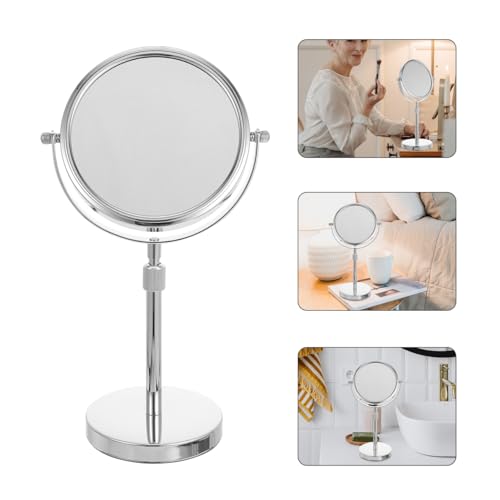 Miroir de Maquillage Rotatif Métal Double Face Stable Contre Reflets - 4