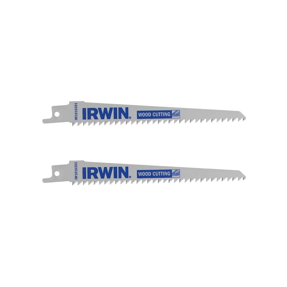 IRWIN Wood Cutting Reciprocating Sabre Saw Blades for Wood and PVC, 2 Pack