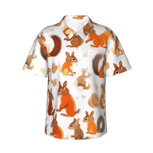 Chemise hawaïenne homme anti-transpiration style décontracté écureuils pour rester au frais