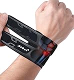 HiRui Wrist Brace Wrist Wrap for TFCC Tears, Ultra-thin Compression Wrist Strap Wrist Support for Workout Basketball Tennis Weightlifting Tendonitis Carpal Tunnel Syndrome-Adjustable (Black, 1 Pack)