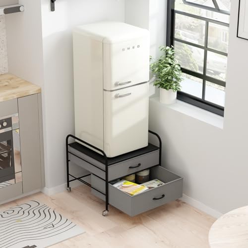 WAYTRIM Mini Fridge Stand with Storage for Dorms and Refrigerators