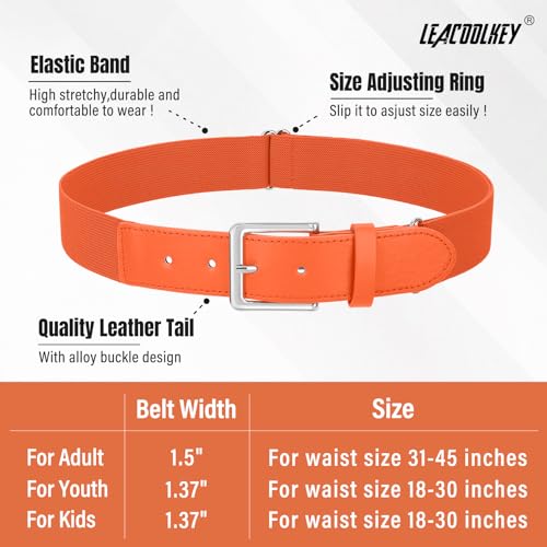 Image of LEACOOLKEY Baseball Belt and Socks Combo Set Adjustable Softball Socks and Elastic Belt for Youth and Adult
