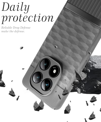 Image of WOW IMAGINE Back Cover for Mi Redmi Note 15 5G 2025 | Poco M8 5G with Hexa Cube Design | Slim Soft Rubberised Case | Inner Velvet Fabric | Silicone Flexible Mobile Case | Camera Protection - Grey