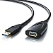 Price comparison product image CSL - 5m USB 3.0 Active Repeater Cable - Extension Lead with Signal Amplification - USB Male to Female Amplifier Repeater - Black
