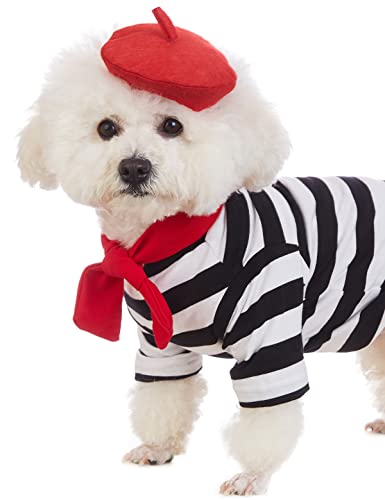 Coomour Artist Dog Costume With Funny Hat Painter Pet Clothes For Small Dog Shirts Puppy Summer T-Shirt (S) #TOP3