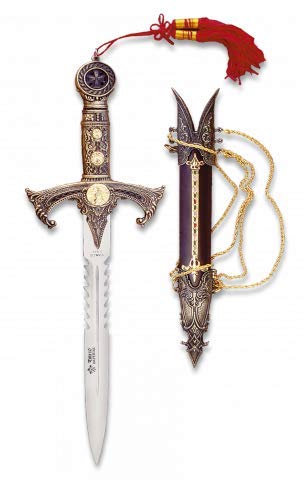 Cuchillo de decoración Tole10 TEMPLARIOS con funda incluida 24 cm Coleccionismo ornamentación replica series television peliculas fantasia Tole 10 Imperial 31312 + Portabotellas de regalo Cover