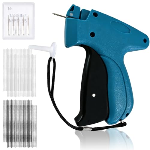 Image of AISOSO Handheld Tagging Gun for Clothes, with 3000 Fasteners, Blue | Includes 0.5mm Needle Quick Clothing Fixer, 1500pcs Each in Black & White, for Securing Cuffs, Collars, Tags