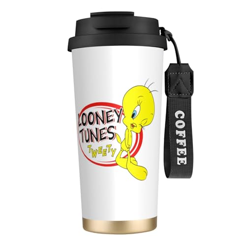 タンブラー トゥイーティー グッズ 水筒 コーヒーカップ コンビニカップ ステンレスボトル 保温保冷 ストロー付き 持ち運び 直接ドリップ 大容量 おしゃれ プレゼント