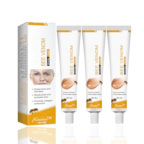 Crema Para Eliminar Arrugas con Veneno de Abeja, 3Pcs Crema Antiarrugas Veneno de Abeja, Humectante Antiarrugas para Rostro y Cuello para Todo Tipo de Pieles