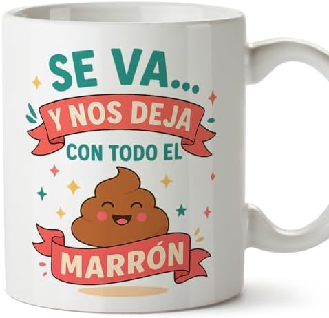 MUGFFINS taza despedida compañero trabajo con frase Se va… y nos ...
