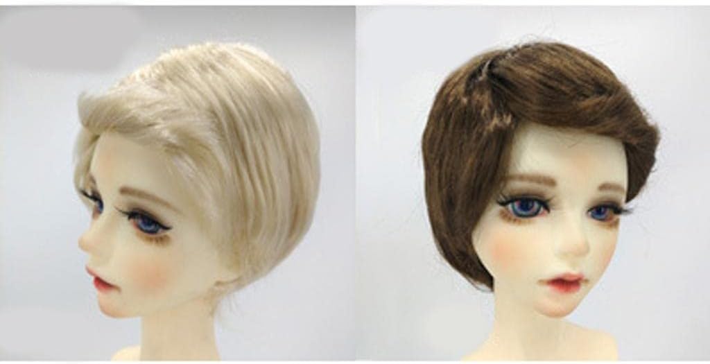 Fashion Brown Short Curly Doll Wig 1/4 Dolls DIY Supply 18-20cm for DOD LUTS MSD DZ AE