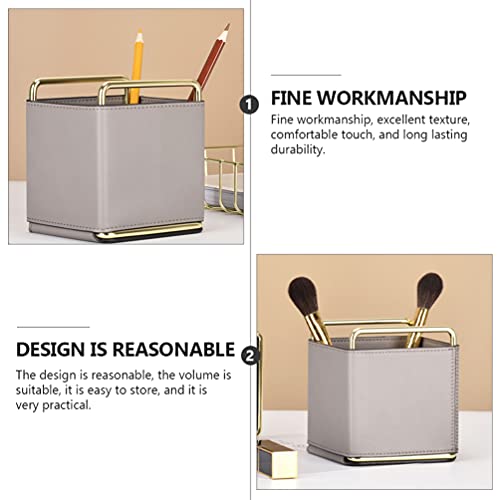 IMIKEYA Caneta De Couro Titular Escova Cosmética Escova Caddy TV Remoto Sundries Organizador Maquiag