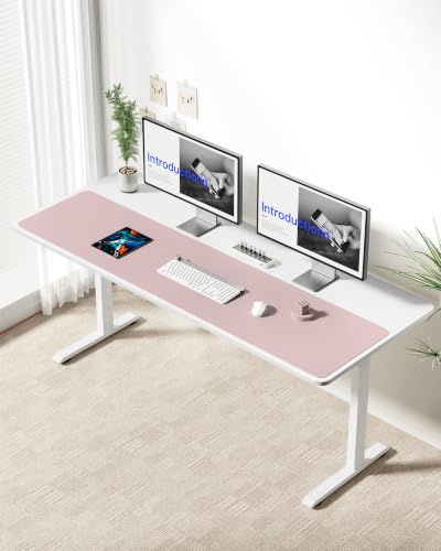 Image of YSAGi Leather Desk Pad Protector, Office Desk Mat, Large Mouse Pad, Non-Slip PU Leather Desk Blotter, Laptop Desk Pad, Waterproof Desk Writing Pad for Office and Home (Grayish Lavender,55 inch x 17.2 inch)