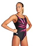ARENA Damen Blossom Back B One Piece Swimsuit, Black-freak Rose Multi, 42 EU