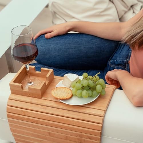 Bandeja plegable para brazo de sofá: evita caídas de mandos y teléfono 7