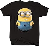 Yellow Minion Animal Black Graphic Tee Shirt Small