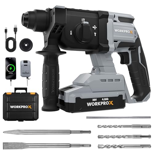 WORKPROX 20V Cordless Rotary Hammer Drill, 7/8