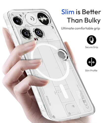 Image of KAPAVER Essential Magnetic Back Cover Case Compatible with Nothing Phone 3 -Clear (PC+TPU) (Nothing Phone 3 - Magnetic Clear)